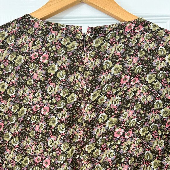 NWOT Walter Baker Rita Floral Wrap Peplum Top Brown Pink Green Size Large - Picture 7 of 12